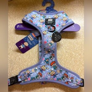 Nickelodeon Rugrats Sassy and Woof Adjustable Pet Harness Blue and Purple Sz L
